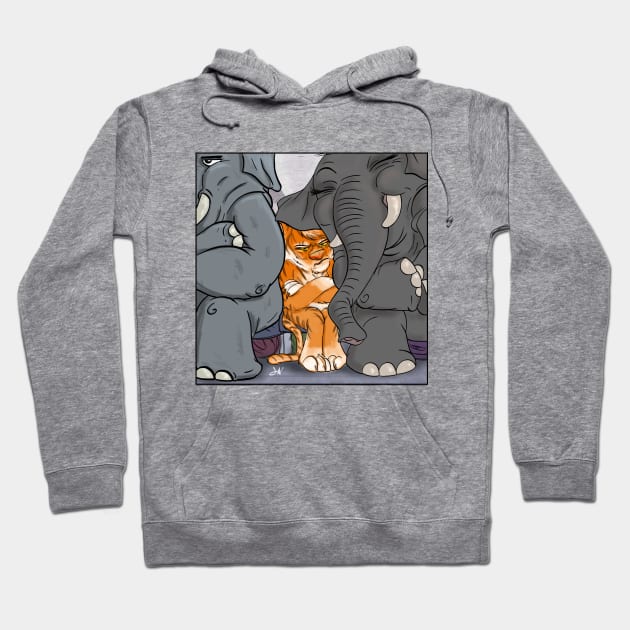 Uncomfortable Tiger Hoodie by OptionJoe Art